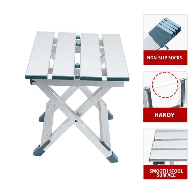 Taburete plegable portátil de aluminio para pesca y acampada