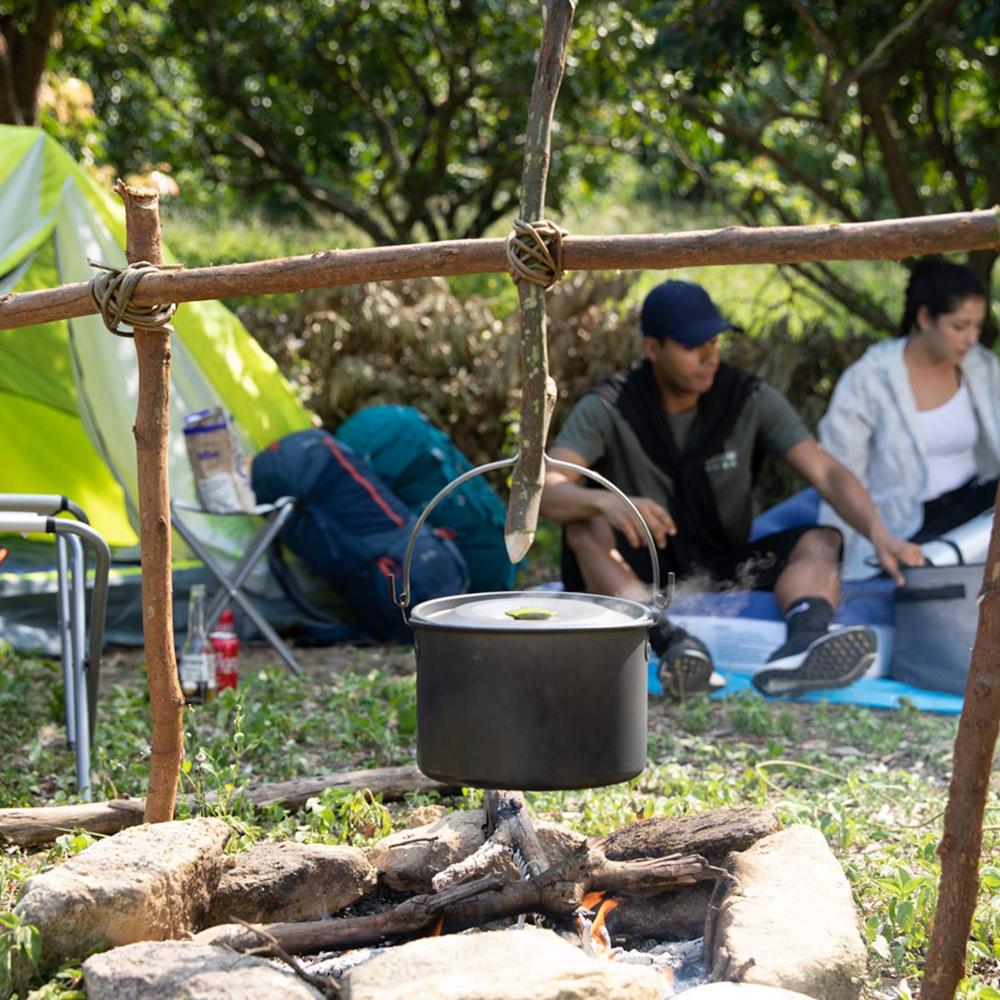 Juego de utensilios de cocina para acampar de 21 piezas | Utensilios de cocina portátiles apilables