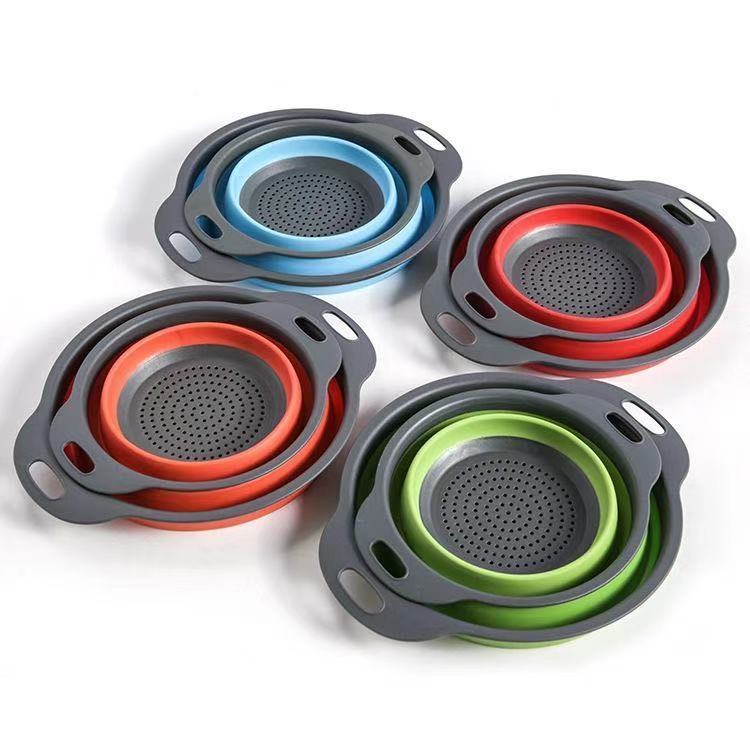 Cesta de drenaje de silicona plegable | Colador plegable portátil para cocina