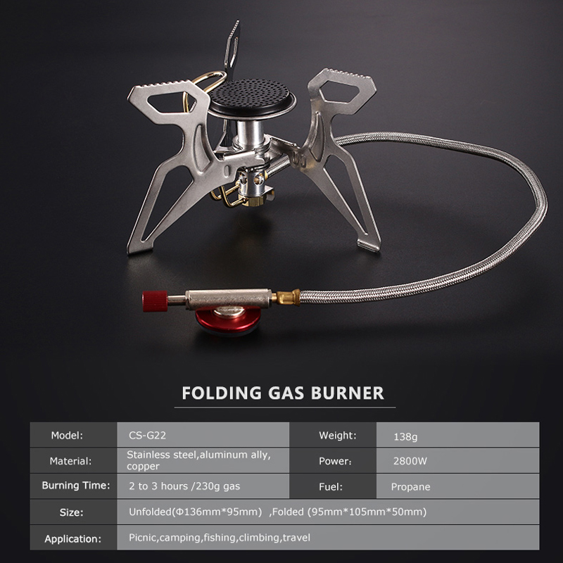 Mini estufa de gas plegable de bolsillo para cocinar