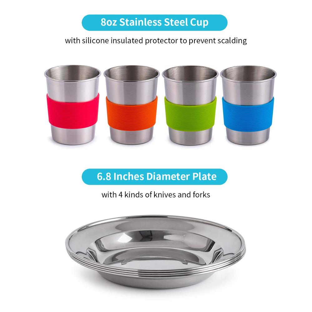 Juego de utensilios de cocina para acampar de 21 piezas | Utensilios de cocina portátiles apilables