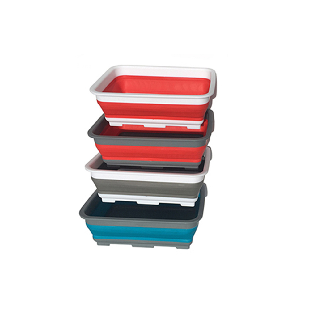 Cesta de almacenamiento de alimentos plegable para acampar | Cesta de silicona