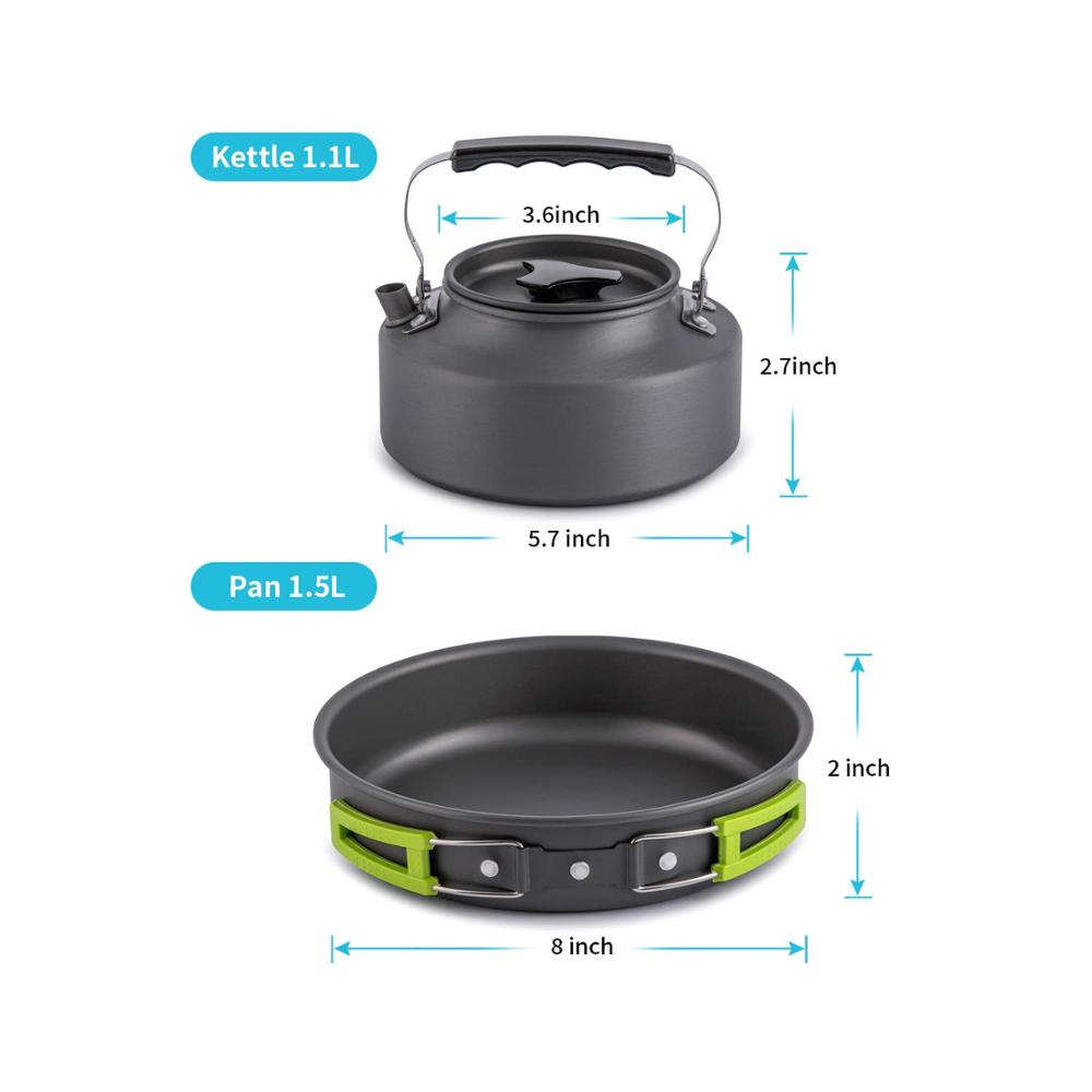 Juego de utensilios de cocina para acampar de 21 piezas | Utensilios de cocina portátiles apilables