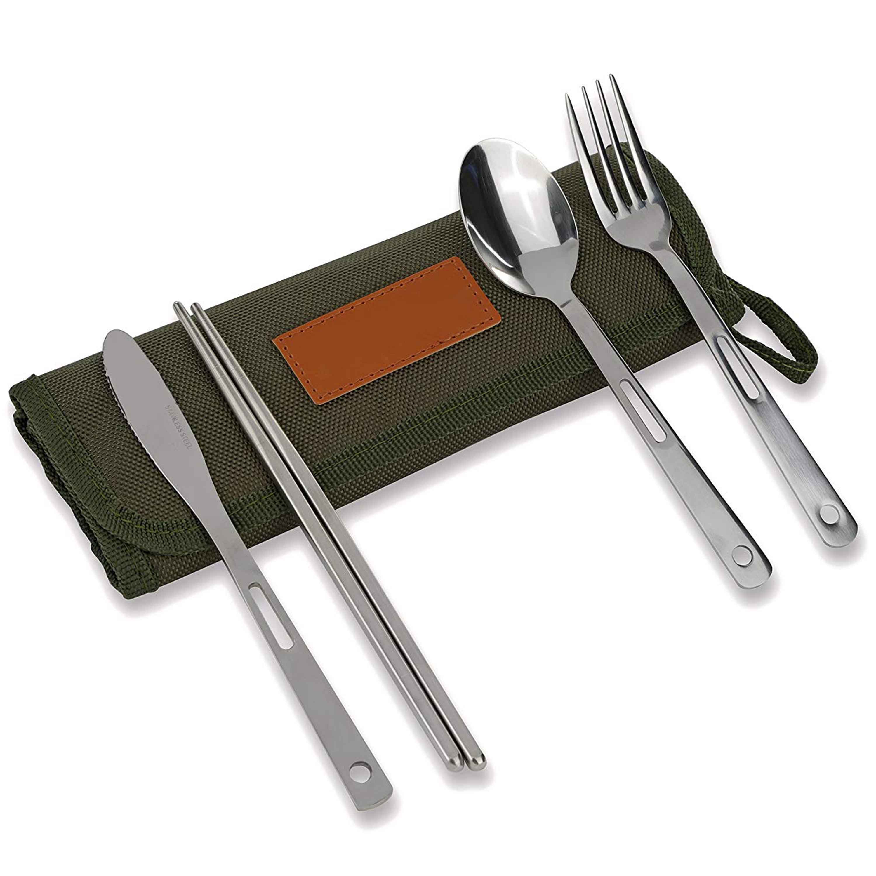 Juego de 13 utensilios de picnic de acero inoxidable