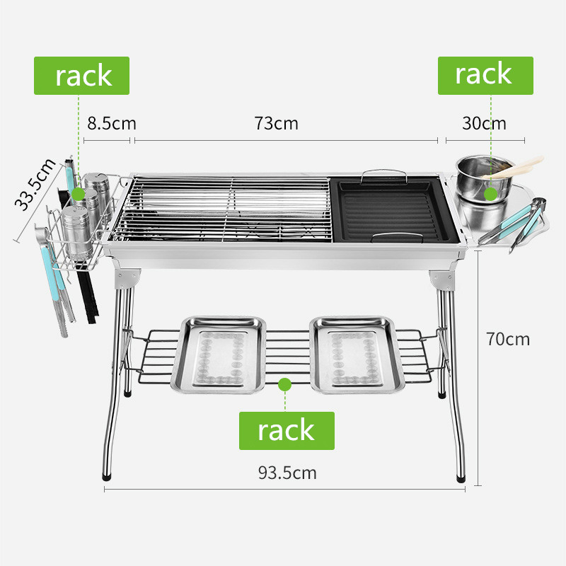 Parrilla de carbón para exteriores para acampar, hacer picnics y ir a la playa