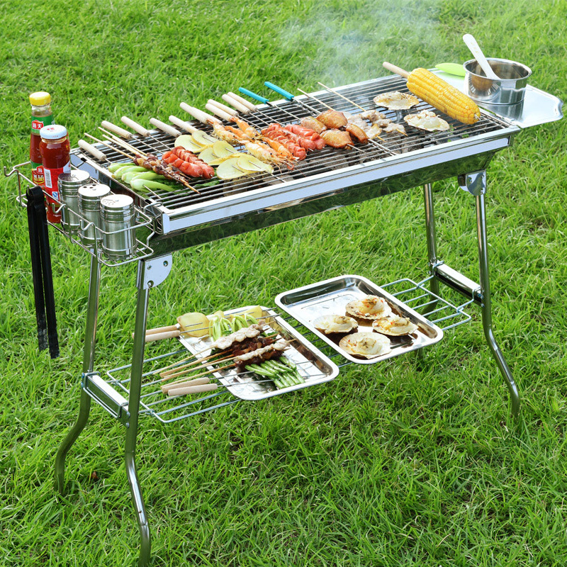 Parrilla de carbón para exteriores para acampar, hacer picnics y ir a la playa