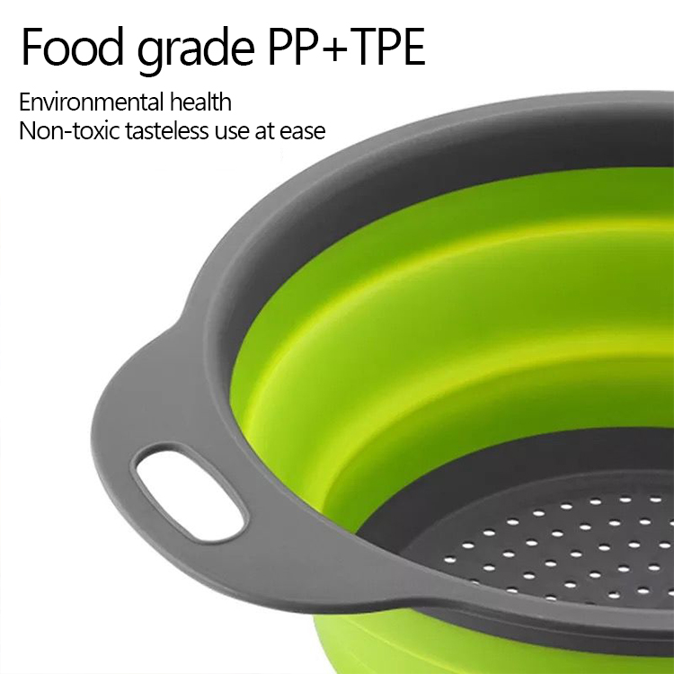 Cesta de drenaje de silicona plegable | Colador plegable portátil para cocina