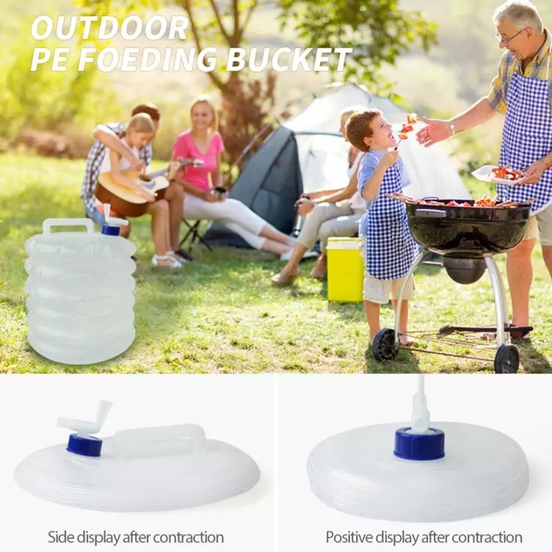 Cubo retráctil de polietileno para exteriores de 5 l | Cubo plegable