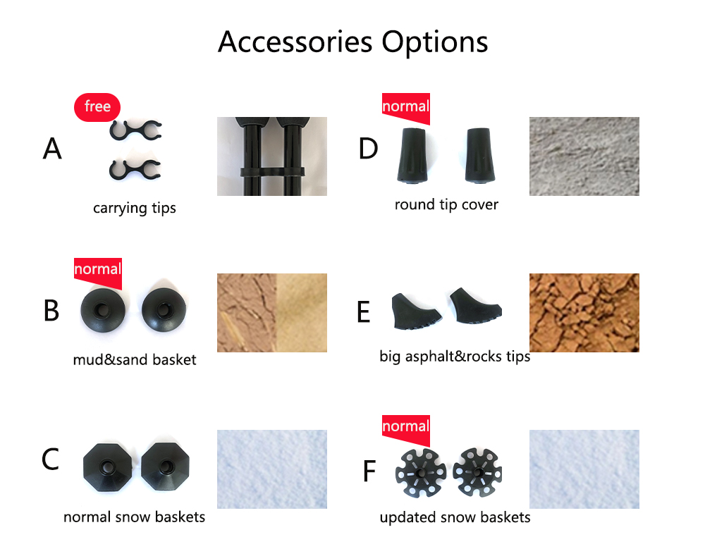 Bastones de trekking telescópicos de aluminio de 3 secciones para exteriores personalizados