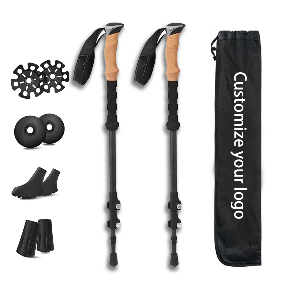 Bastón de trekking ultraligero de aluminio para escalada al aire libre