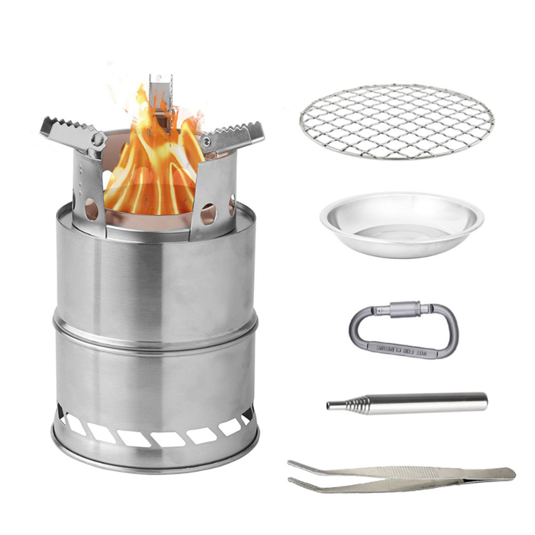 Estufa de leña plegable portátil de acero inoxidable
