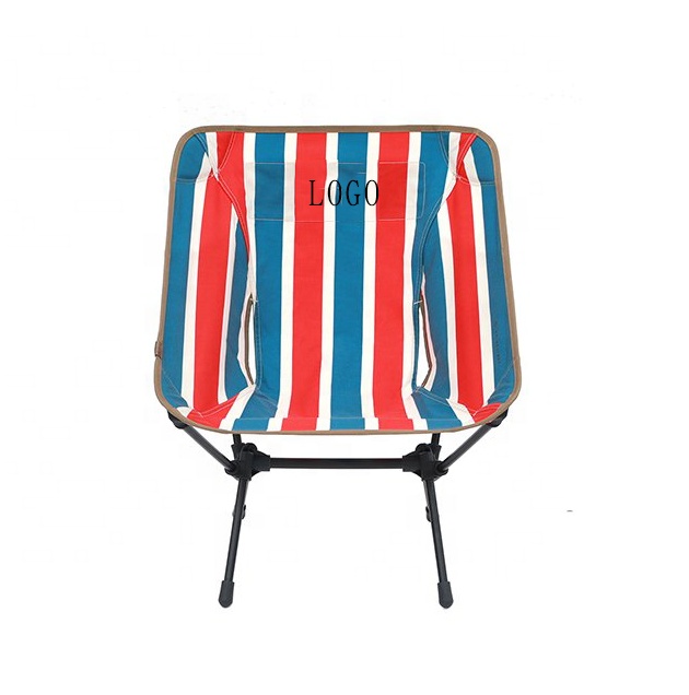 Silla de camping plegable portátil para pesca con tela colorida y bolsa de almacenamiento
