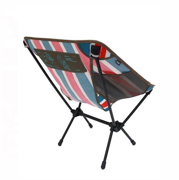 Silla de camping plegable portátil para pesca con tela colorida y bolsa de almacenamiento