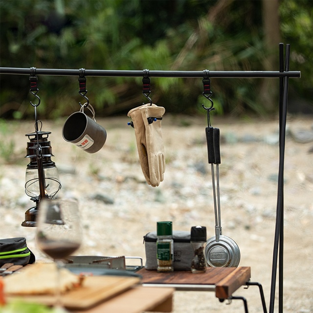 Estante colgante de aluminio para utensilios de cocina para acampar al aire libre