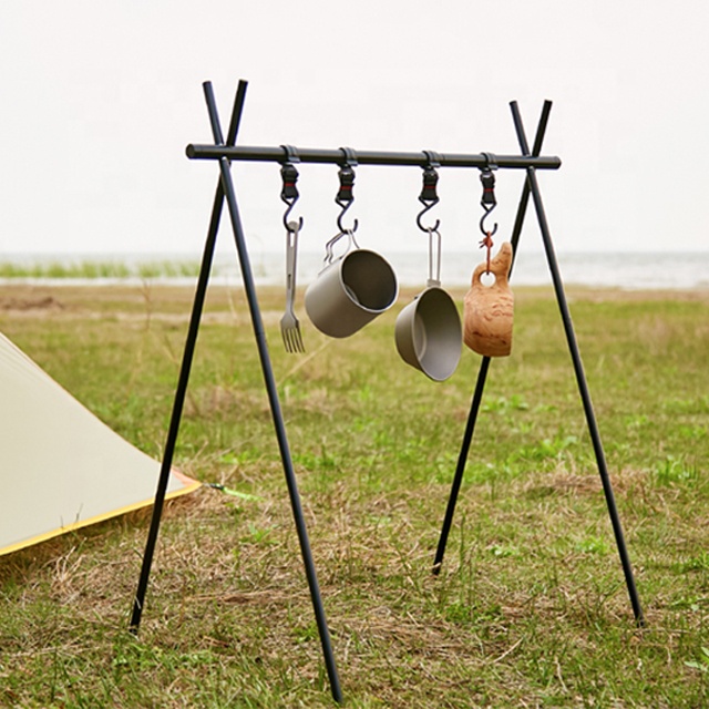 Estante colgante de aluminio para utensilios de cocina para acampar al aire libre