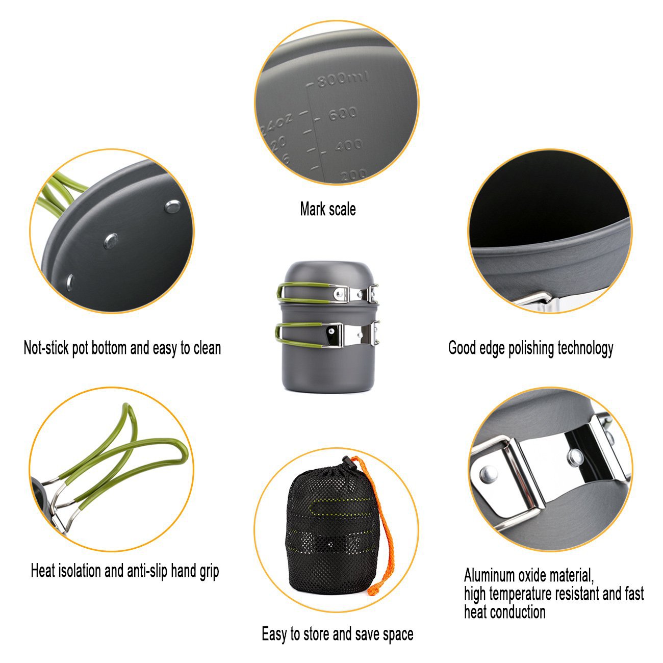 Juego de utensilios de cocina para acampar de 11 piezas: juego de cocina plegable para exteriores