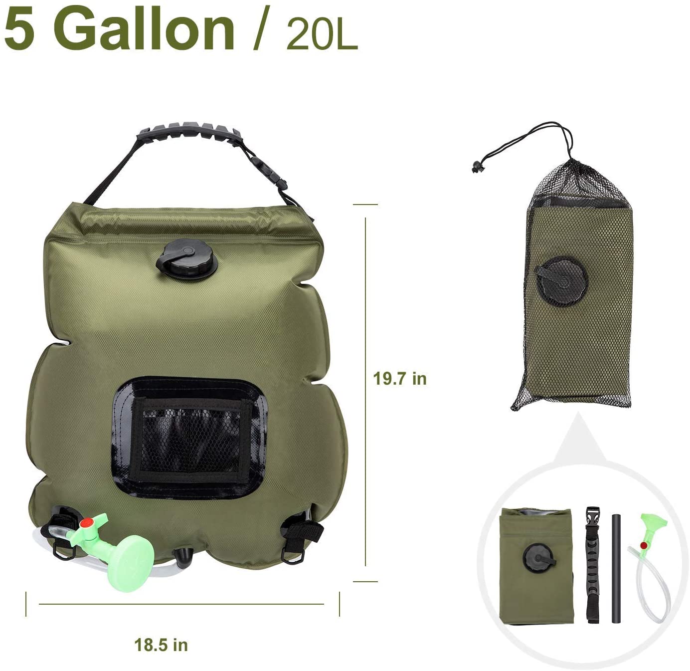 Bolsa de ducha para acampar al aire libre de 20 l