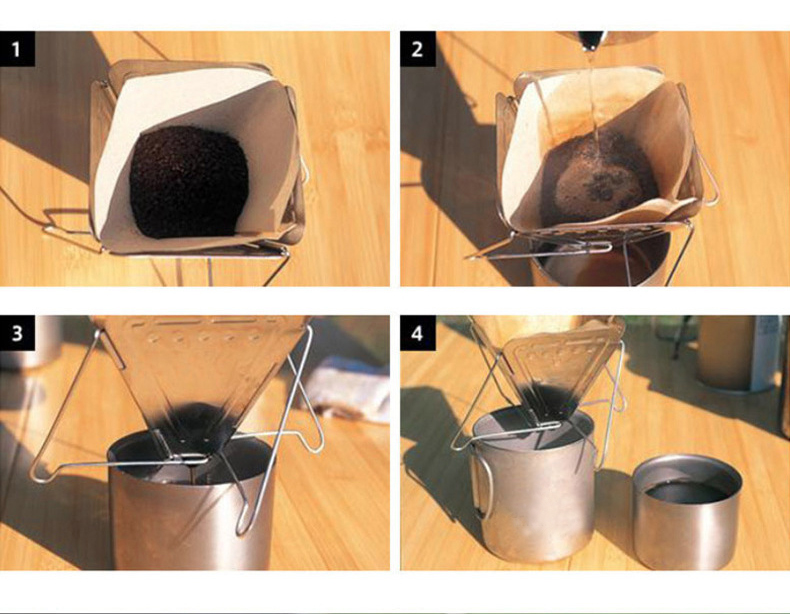 Soporte para gotero de café para acampar al aire libre