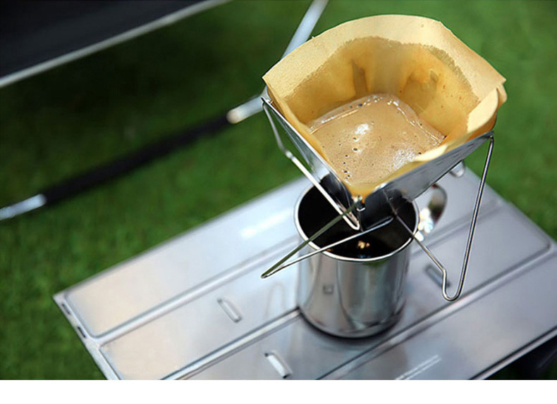 Soporte para gotero de café para acampar al aire libre