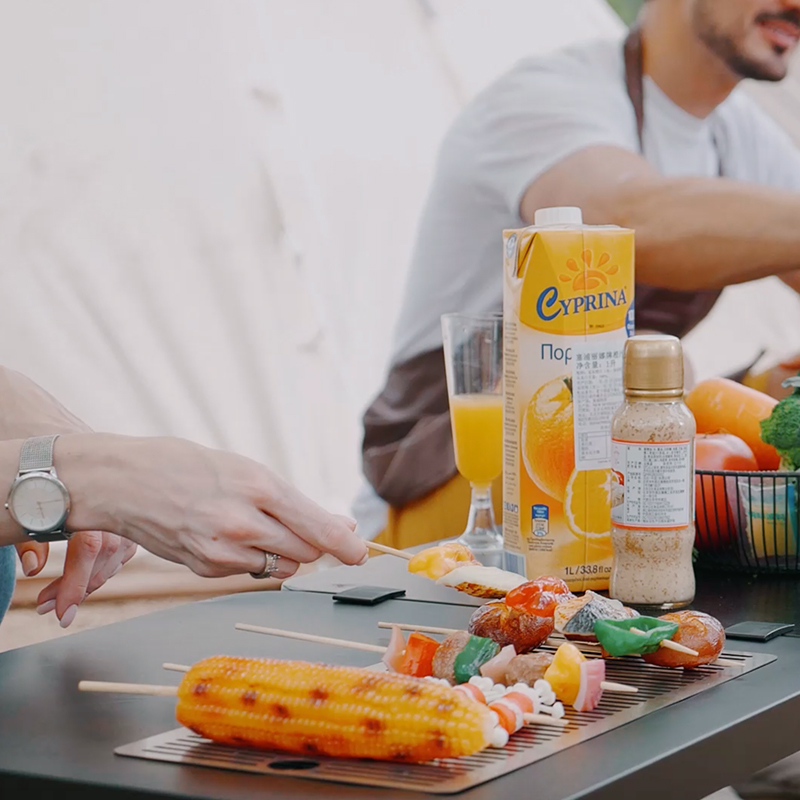 Estación de cocina para acampar al aire libre para barbacoas, picnics y fiestas