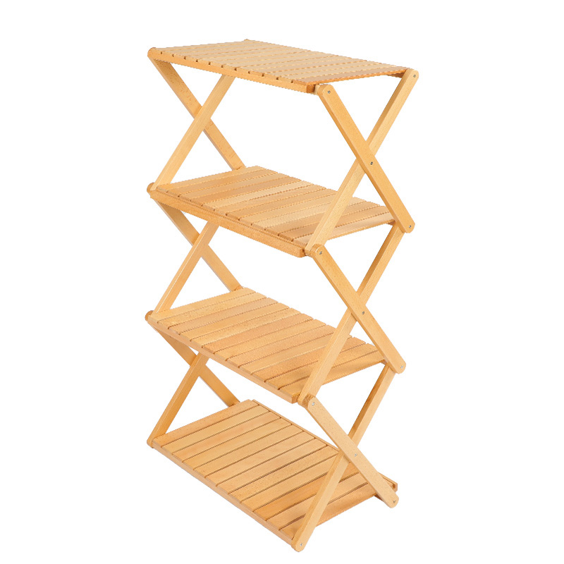 Estante y mesa plegables de madera de 4 niveles para acampar al aire libre, barbacoa, picnic y fiestas en el patio