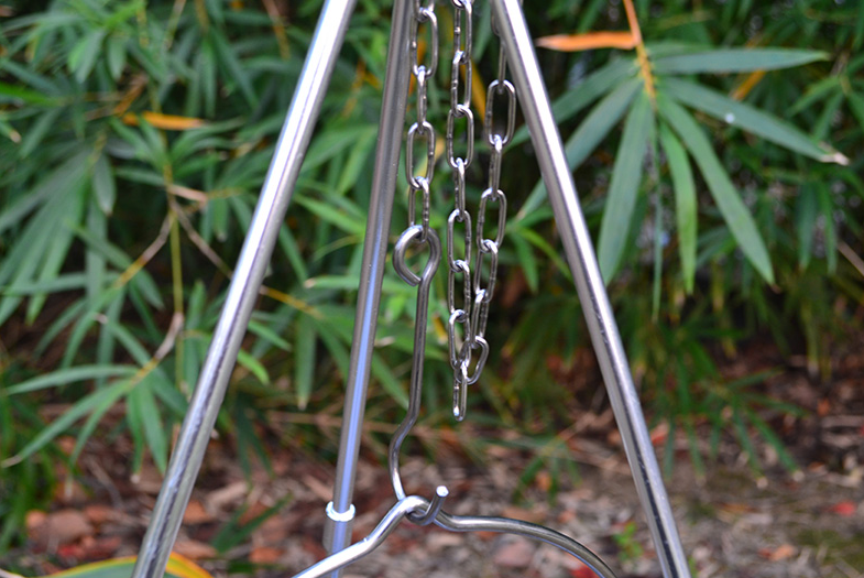 Trípode de aluminio para cocinar y acampar de 3 secciones