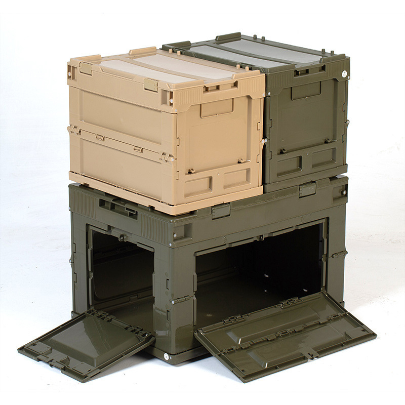 Caja de almacenamiento plegable de plástico multifuncional para acampar
