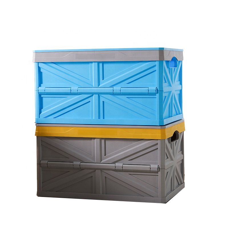 Caja de almacenamiento de plástico plegable y apilable