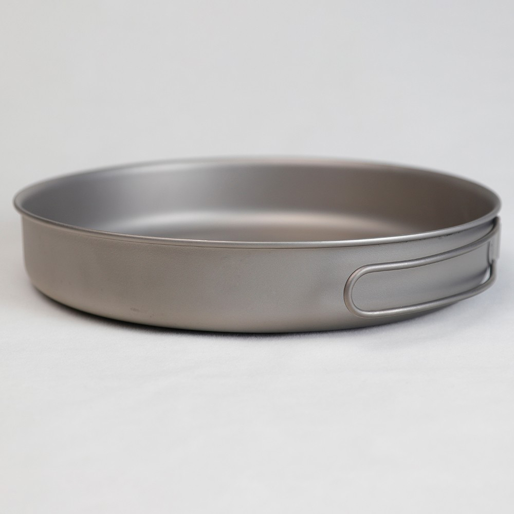 Juego de utensilios de cocina de titanio para acampar con ollas, sartenes y cuencos