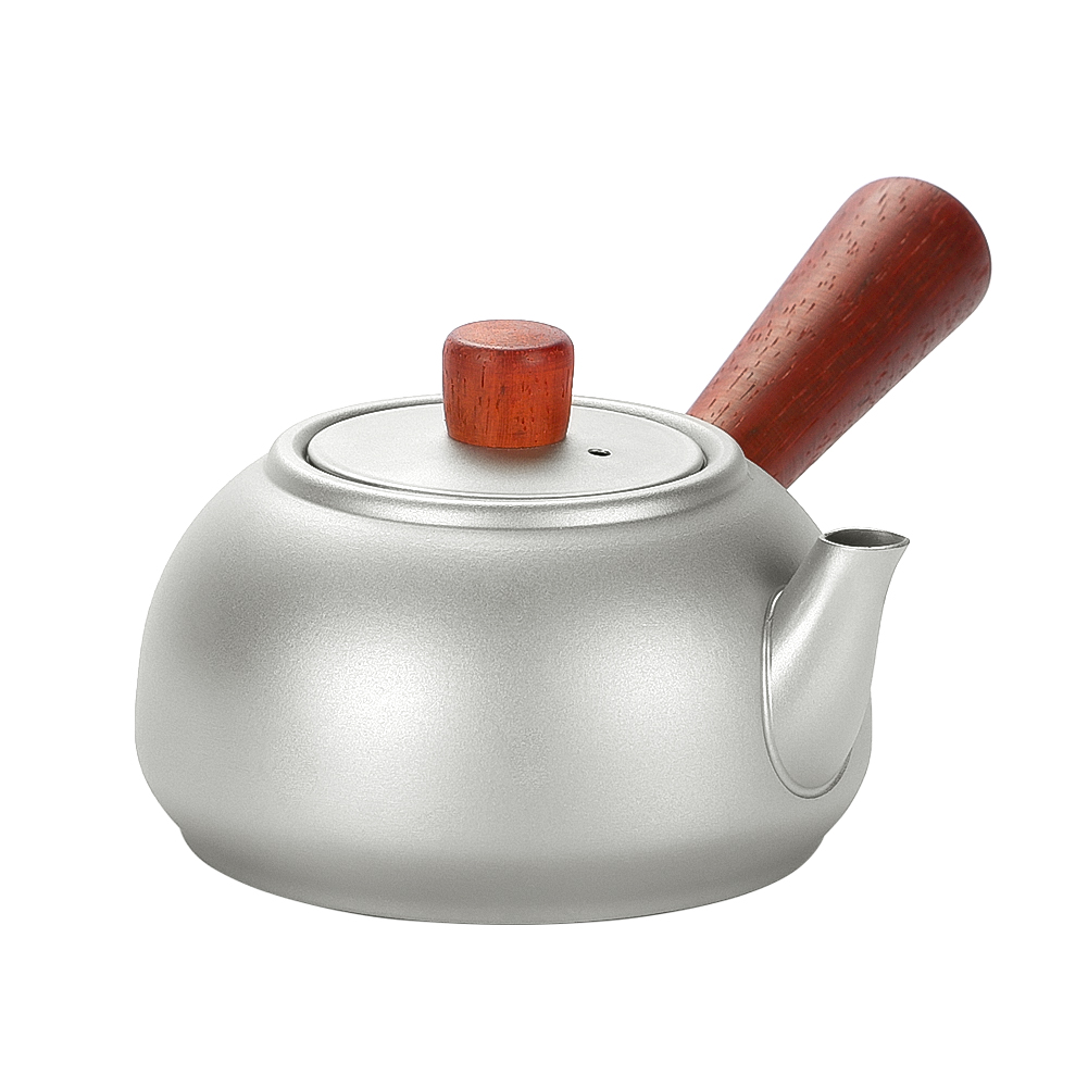 Juego de tetera de titanio para exteriores con 1 tetera, 1 lata de té y 3 tazas