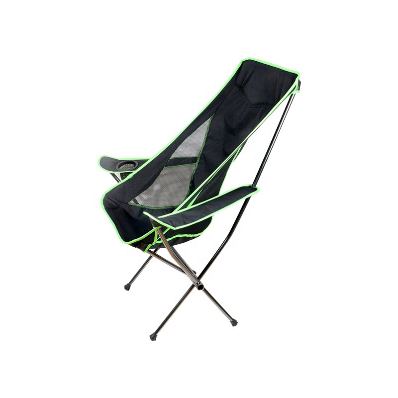Silla plegable para acampar, fácil de transportar, con brazos y tubo de aluminio