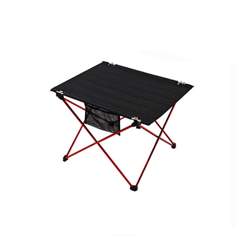 Mesa de camping ultraligera, plegable, con marco de aluminio y cubierta de tela