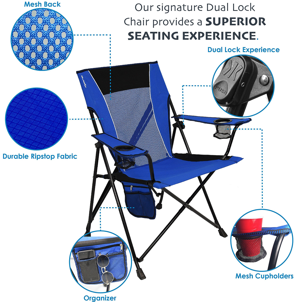 Silla portátil para acampar y hacer deporte con doble bloqueo