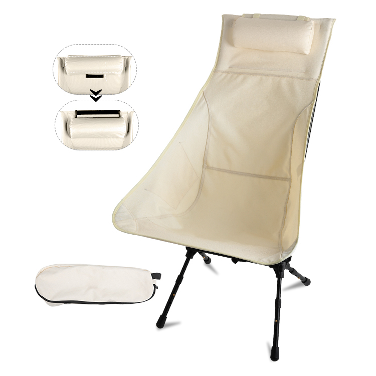 Silla plegable ultraligera para exteriores con respaldo alto