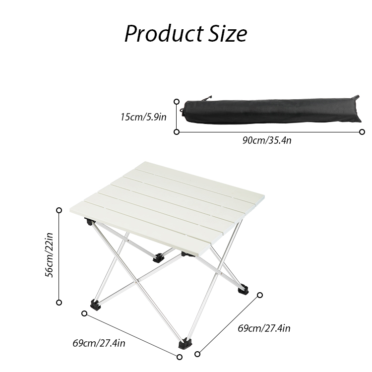 Mesa de camping plegable de aluminio para cocinar y hacer picnic