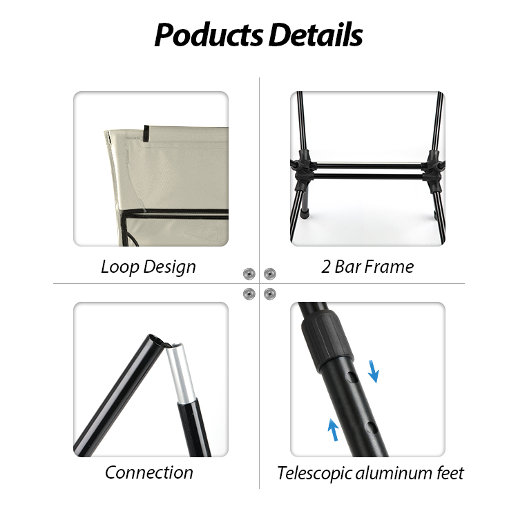 Silla plegable ultraligera para exteriores con respaldo alto