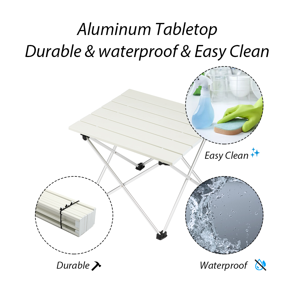 Mesa de camping plegable de aluminio para cocinar y hacer picnic