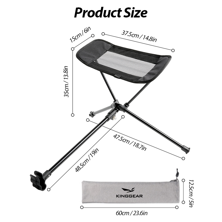 Reposapiés para silla de camping ultraligera para mochileros con bolsa de transporte