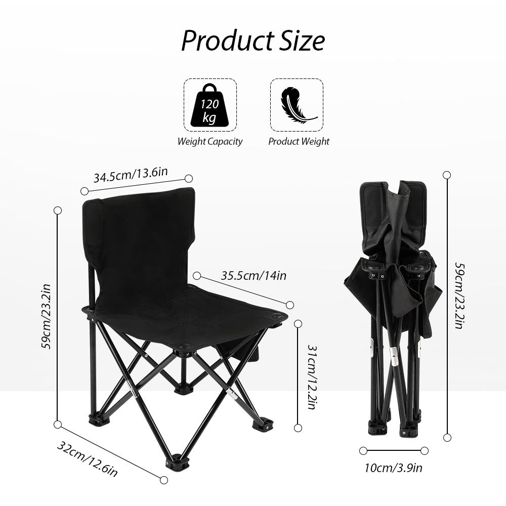 Silla de camping para pesca, plegable, sencilla y portátil