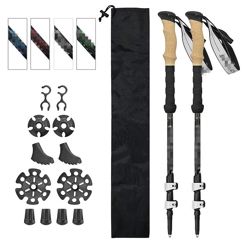 Bastones de trekking nórdico de fibra de carbono ultraligeros 2021