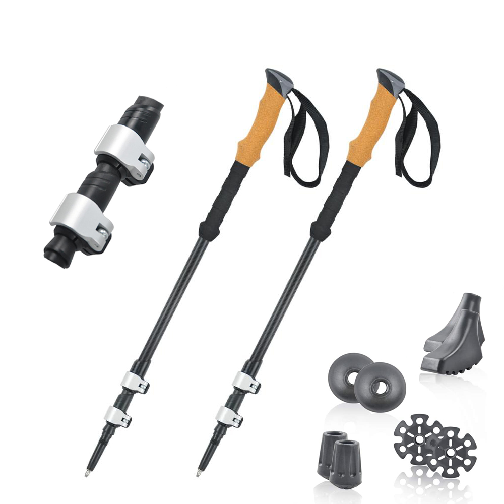 Bastones telescópicos para caminar al por mayor, bastones de trekking para senderismo