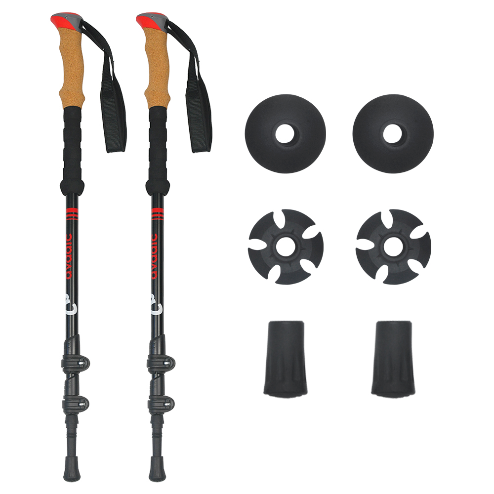 Bastones de trekking telescópicos ultraligeros de aluminio 7075