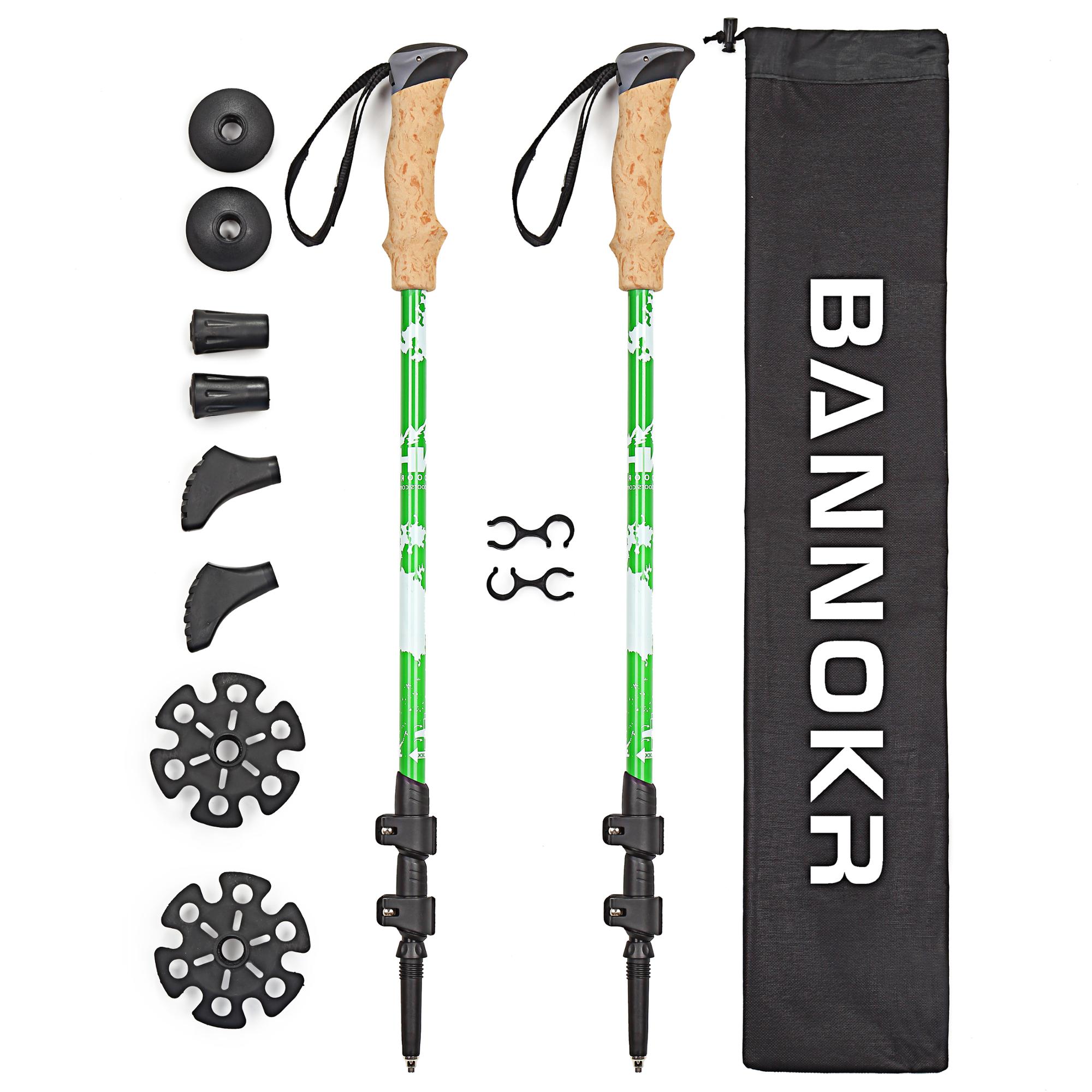Bastones de trekking de aluminio con cierre rápido y telescópicos ajustables