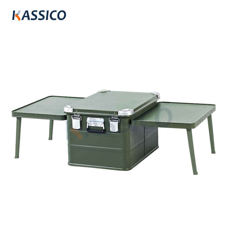Caja de cocina para acampar de aluminio para exteriores y estación de cocina