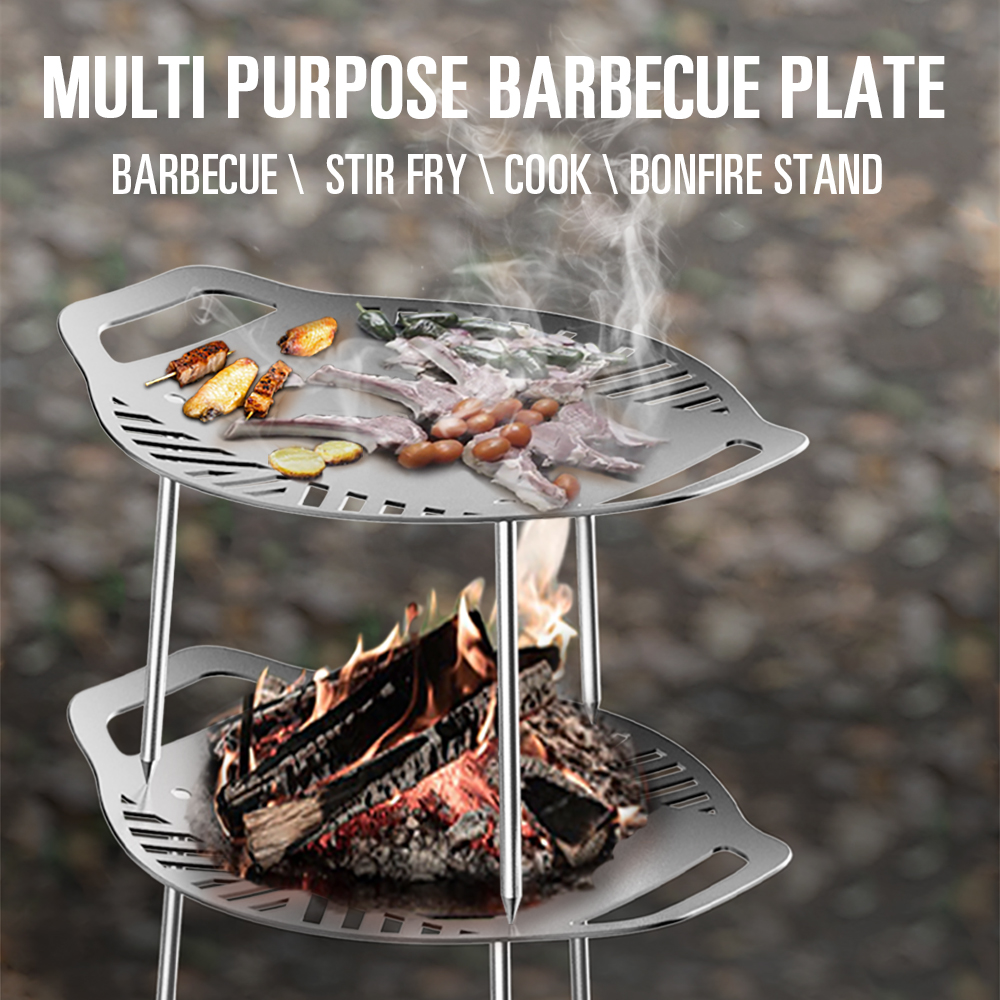 Parrilla de leña plegable para exteriores