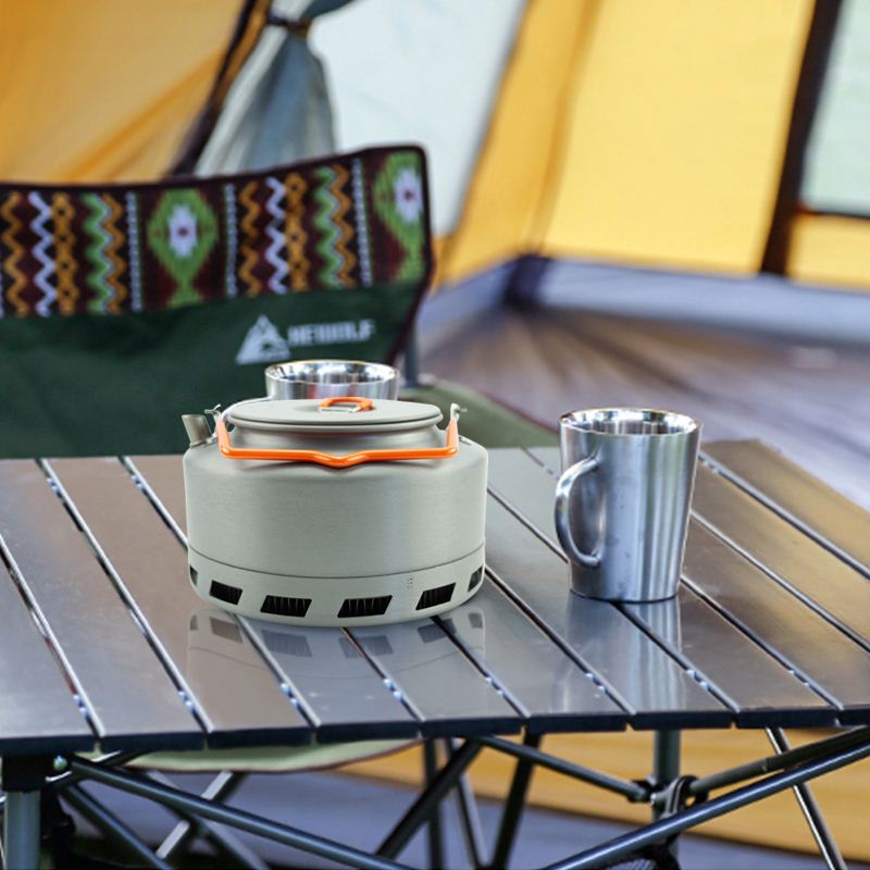 Hervidor de agua para camping, picnic, de 1.5 l, de aluminio, para café y té