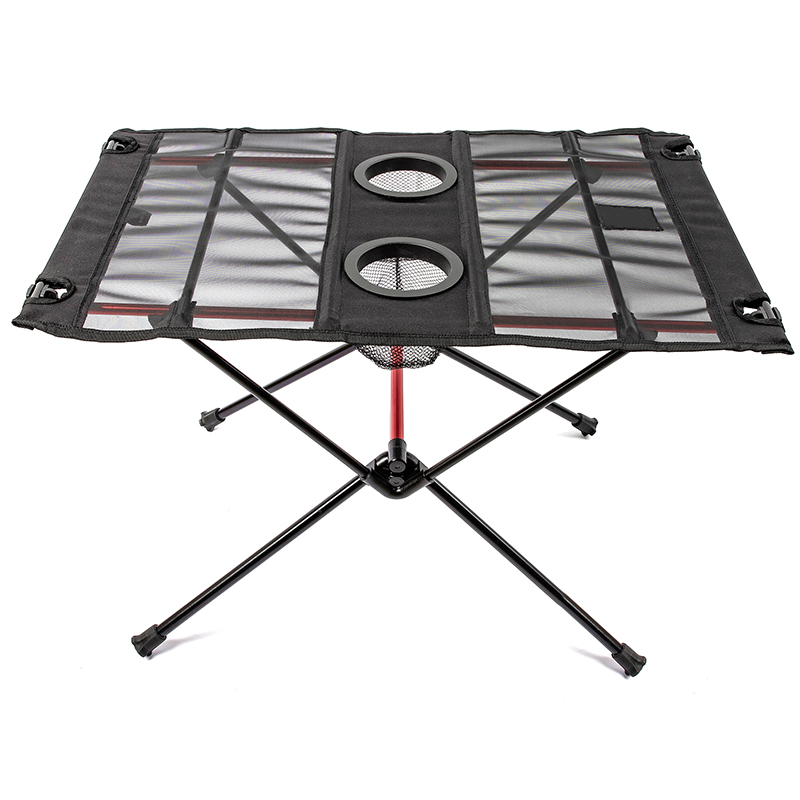 Mesa de picnic plegable de tela con dos portavasos