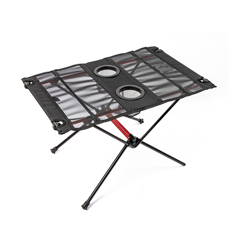 Mesa de picnic plegable de tela con dos portavasos