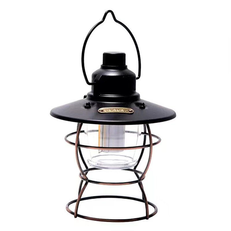 Linterna LED portátil para acampar con carga solar para exteriores