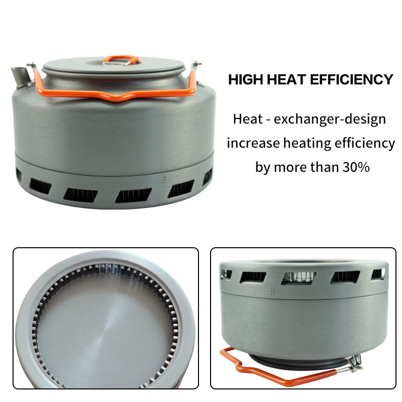 Hervidor de agua para camping, picnic, de 1.5 l, de aluminio, para café y té